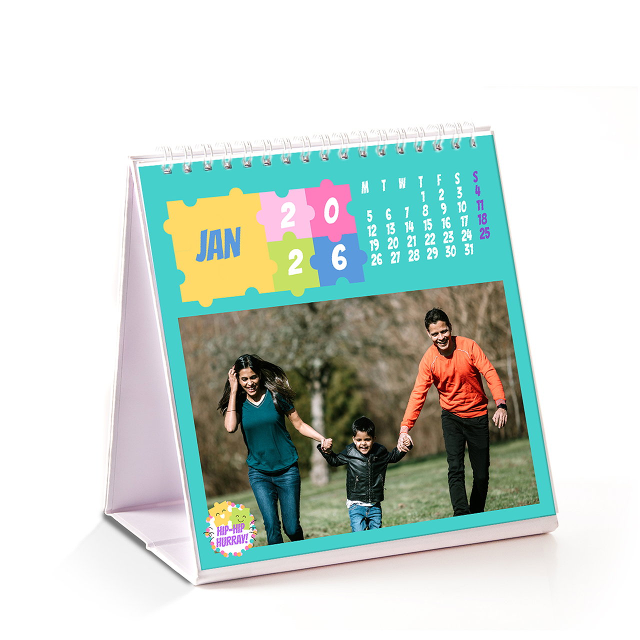 Puzzle Pop - 6x6 Desktop Calendar 2026