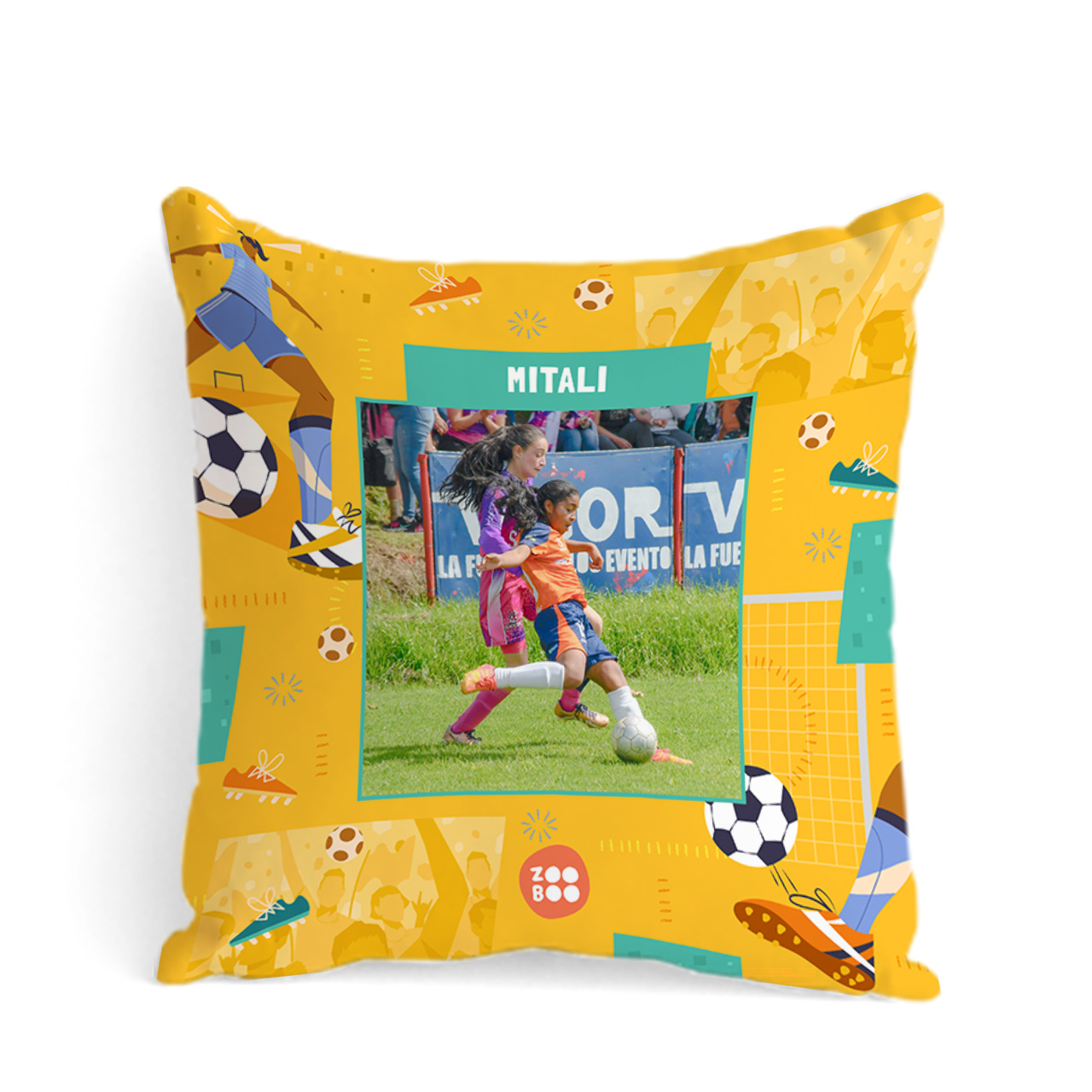 Football Goals Girl - Photo Cushion