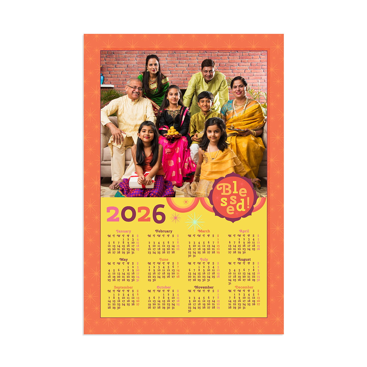 Festive Sparkle - Poster Calendar 2026