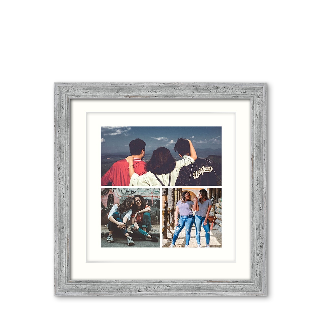 3-Photo Grid - Classic Achromatic Frame with Photo 3-Photo Grid - Classic Achromatic Frame with Photo