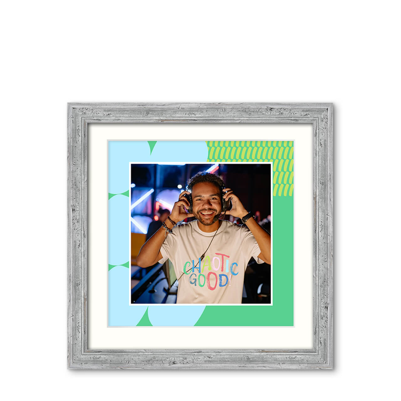 Aqua Drift - Classic Achromatic Frame with Photo Aqua Drift - Classic Achromatic Frame with Photo