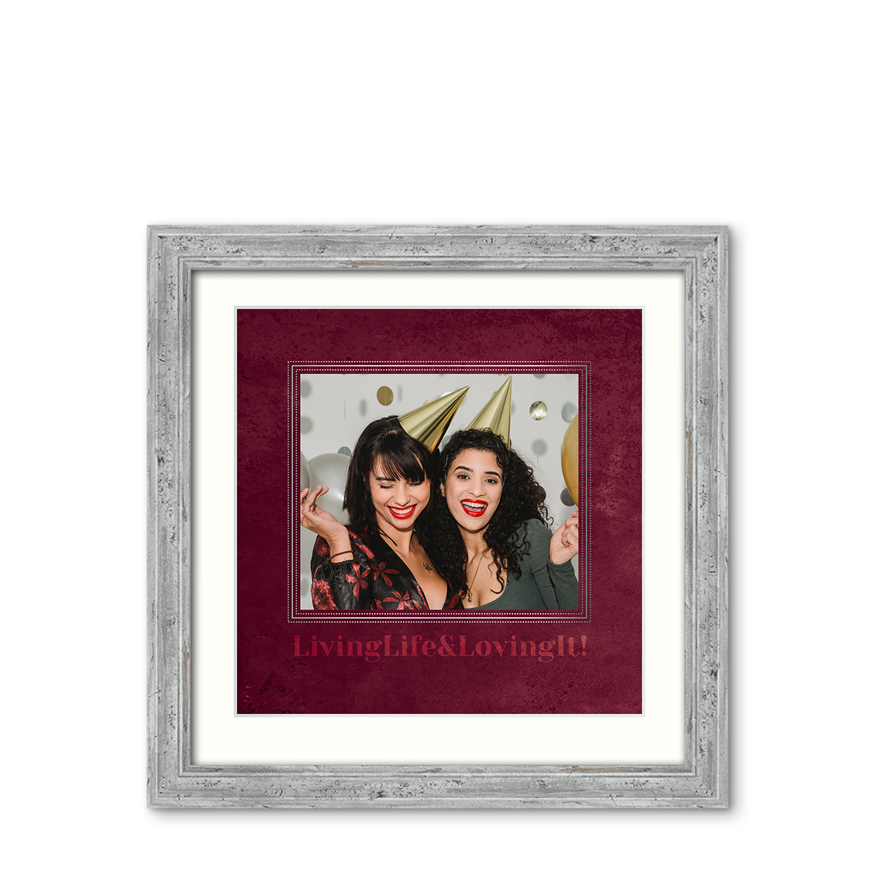 Living Life & Loving It - Classic Achromatic Frame with Photo Living Life & Loving It - Classic Achromatic Frame with Photo