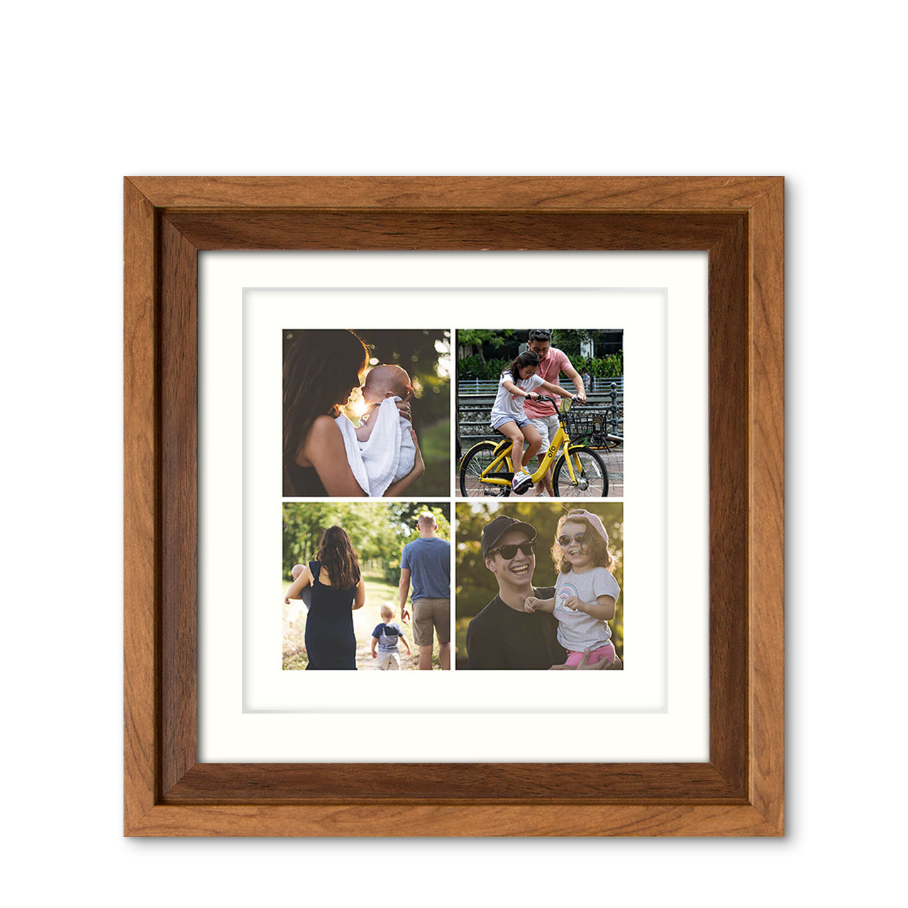 4-Photo Grid - Classic Wood Frame with Photo 4-Photo Grid - Classic Wood Frame with Photo