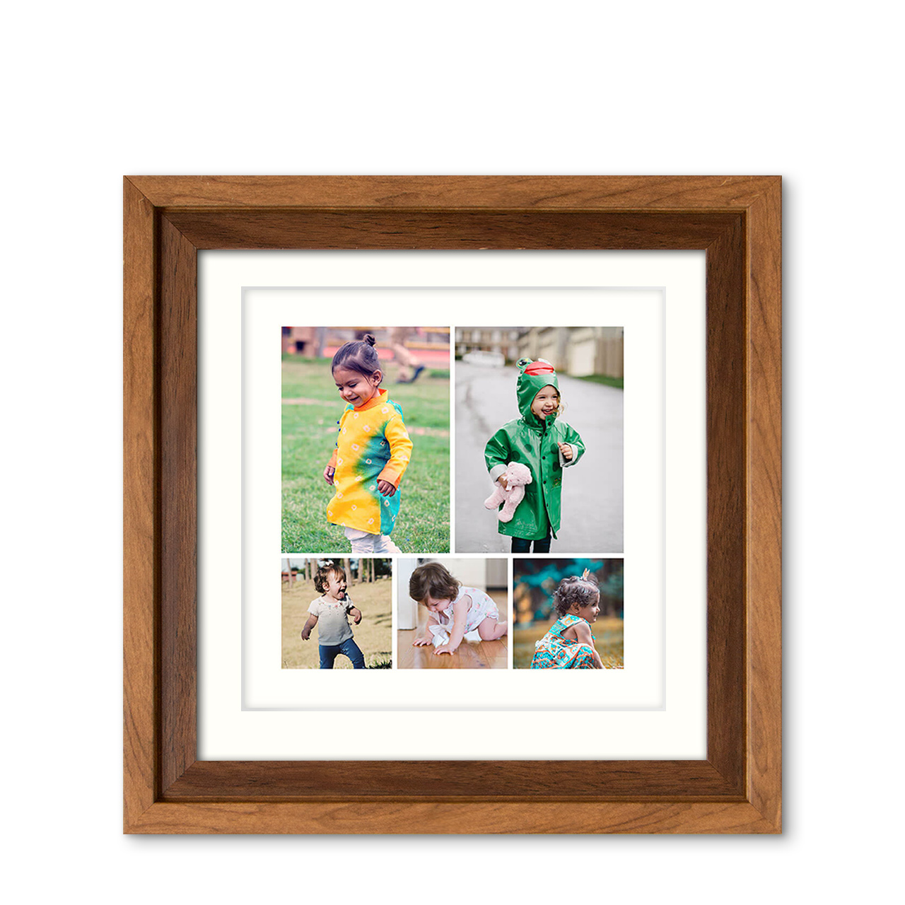 5-Photo Grid - Classic Wood Frame with Photo 5-Photo Grid - Classic Wood Frame with Photo