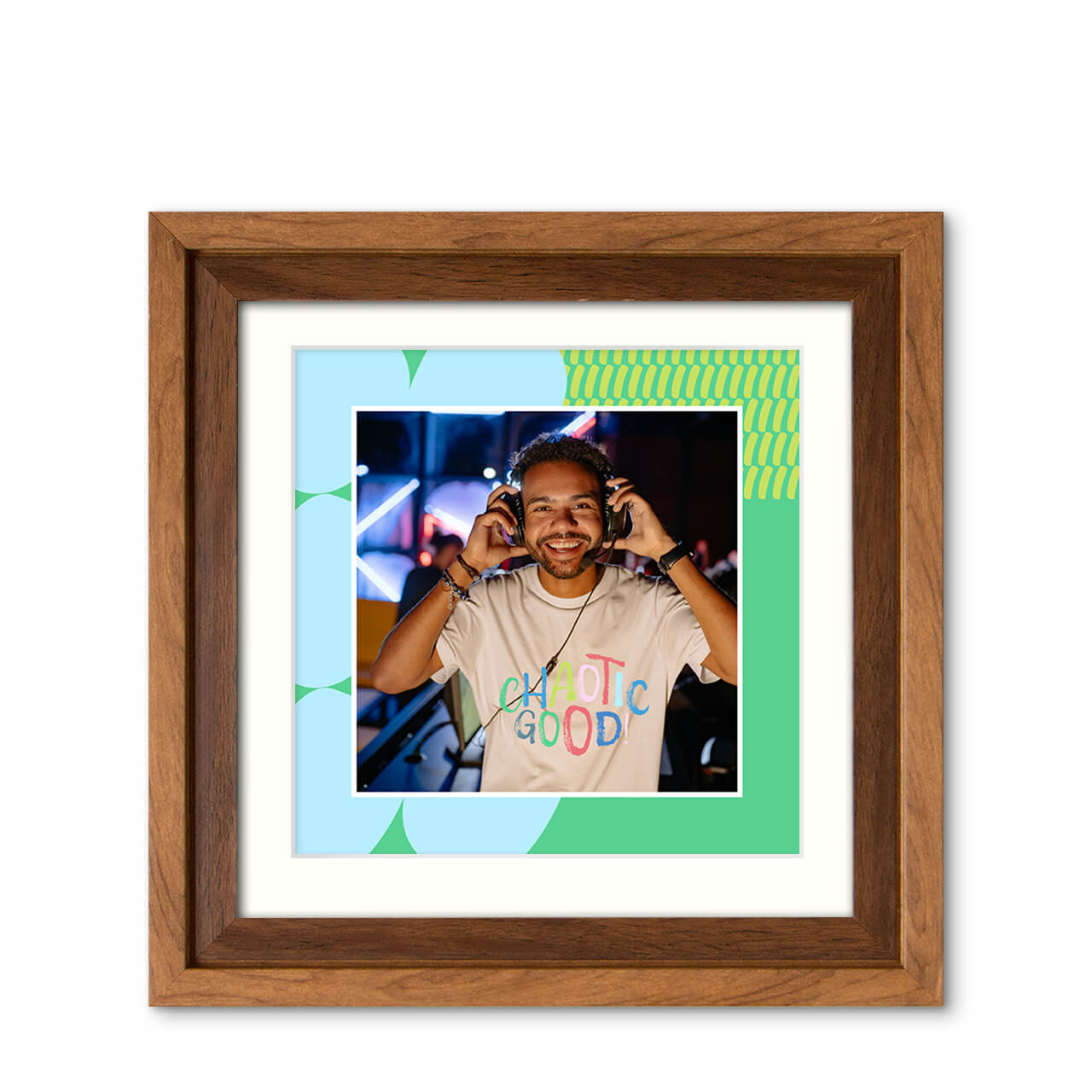 Aqua Drift - Classic Wood Frame with Photo Aqua Drift - Classic Wood Frame with Photo