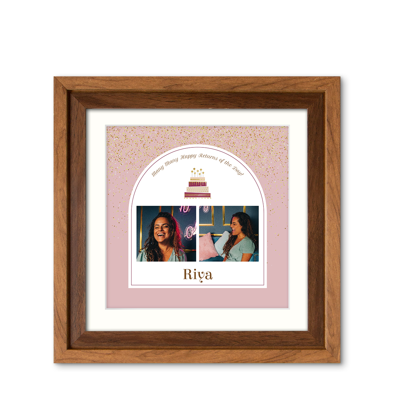 Birthday Wishes - Classic Wood Frame with Photo Birthday Wishes - Classic Wood Frame with Photo