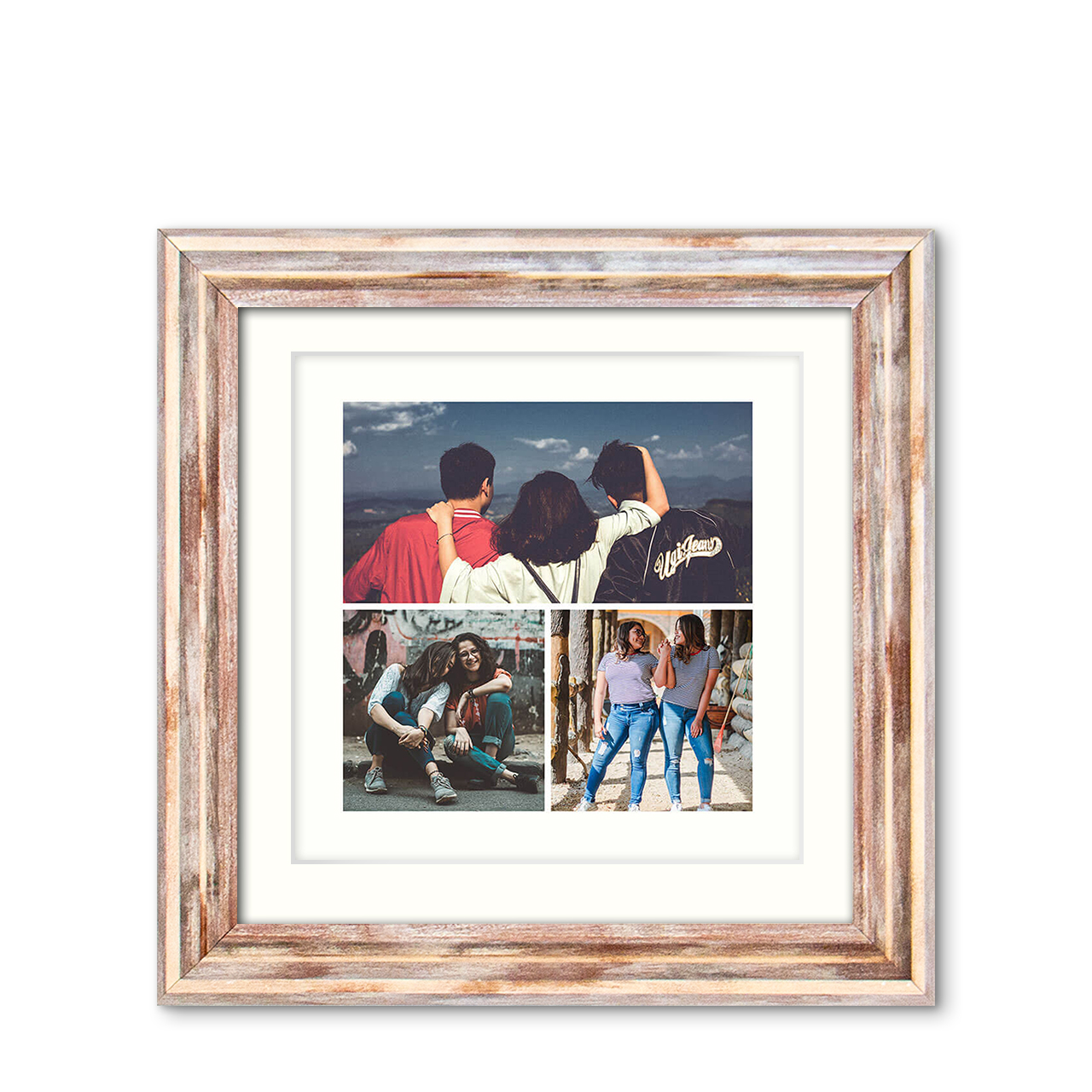 3-Photo Grid - Distressed Frame with Photo 3-Photo Grid - Distressed Frame with Photo