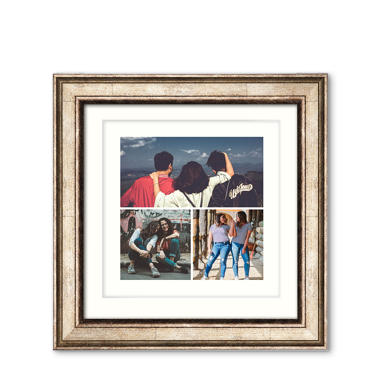 3-Photo Grid - Imperial Wood Frame with Photo 3-Photo Grid - Imperial Wood Frame with Photo