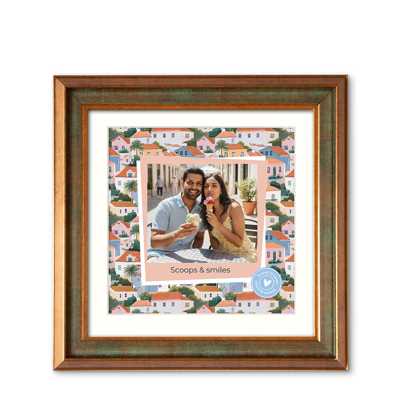 Bruised Passports - Metallic Brush Frame with Photo