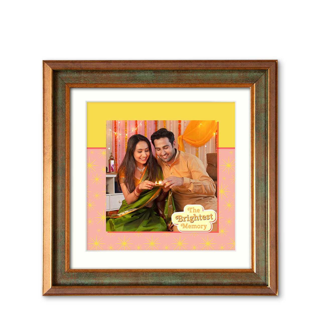 Festive Sparkle - Metallic Brush Frame with Photo