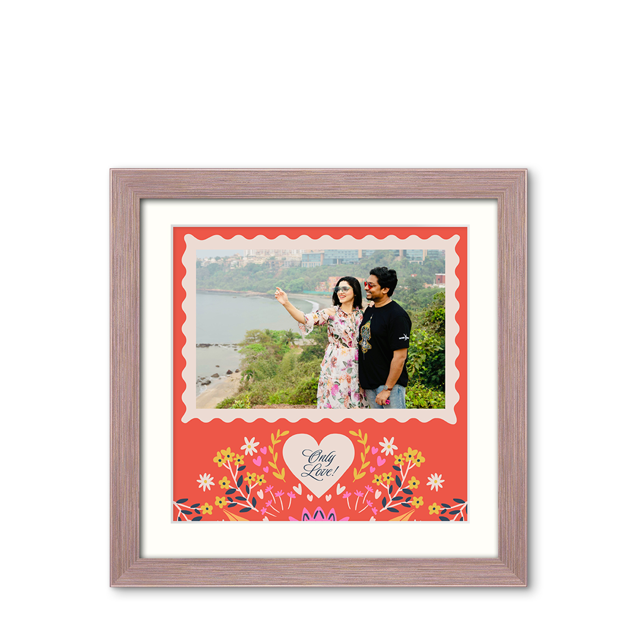 Love Blossoms - Metallic Lustre Frame with Photo Love Blossoms - Metallic Lustre Frame with Photo