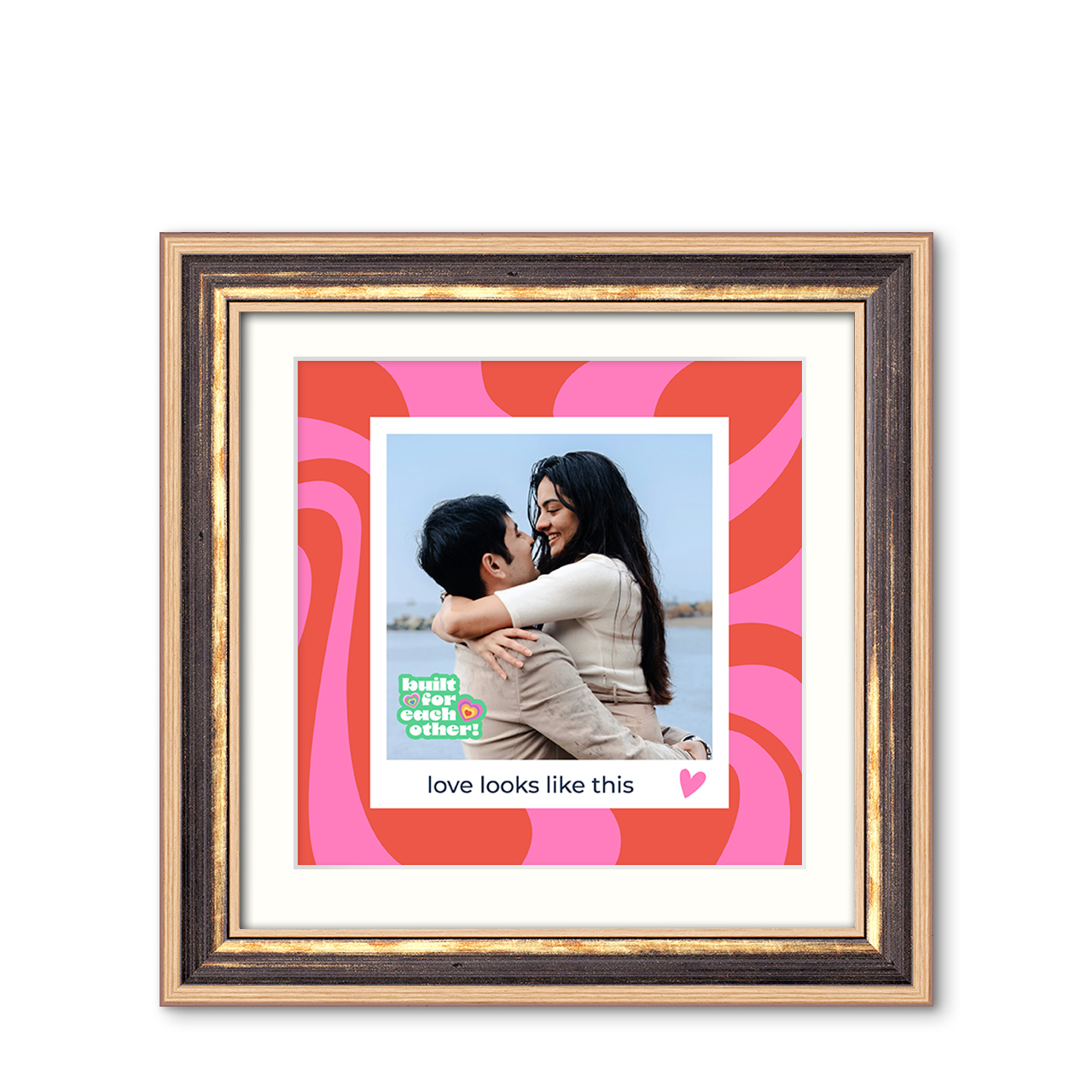 Berry Flow - Modern Chestnut Frame with Photo