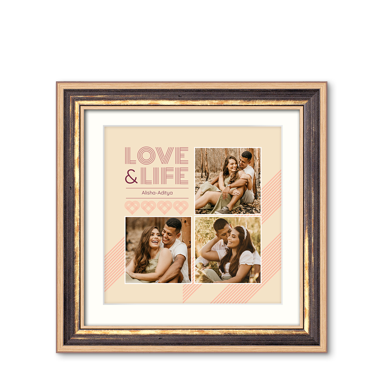 Love and Life - Modern Chestnut Frame with Photo