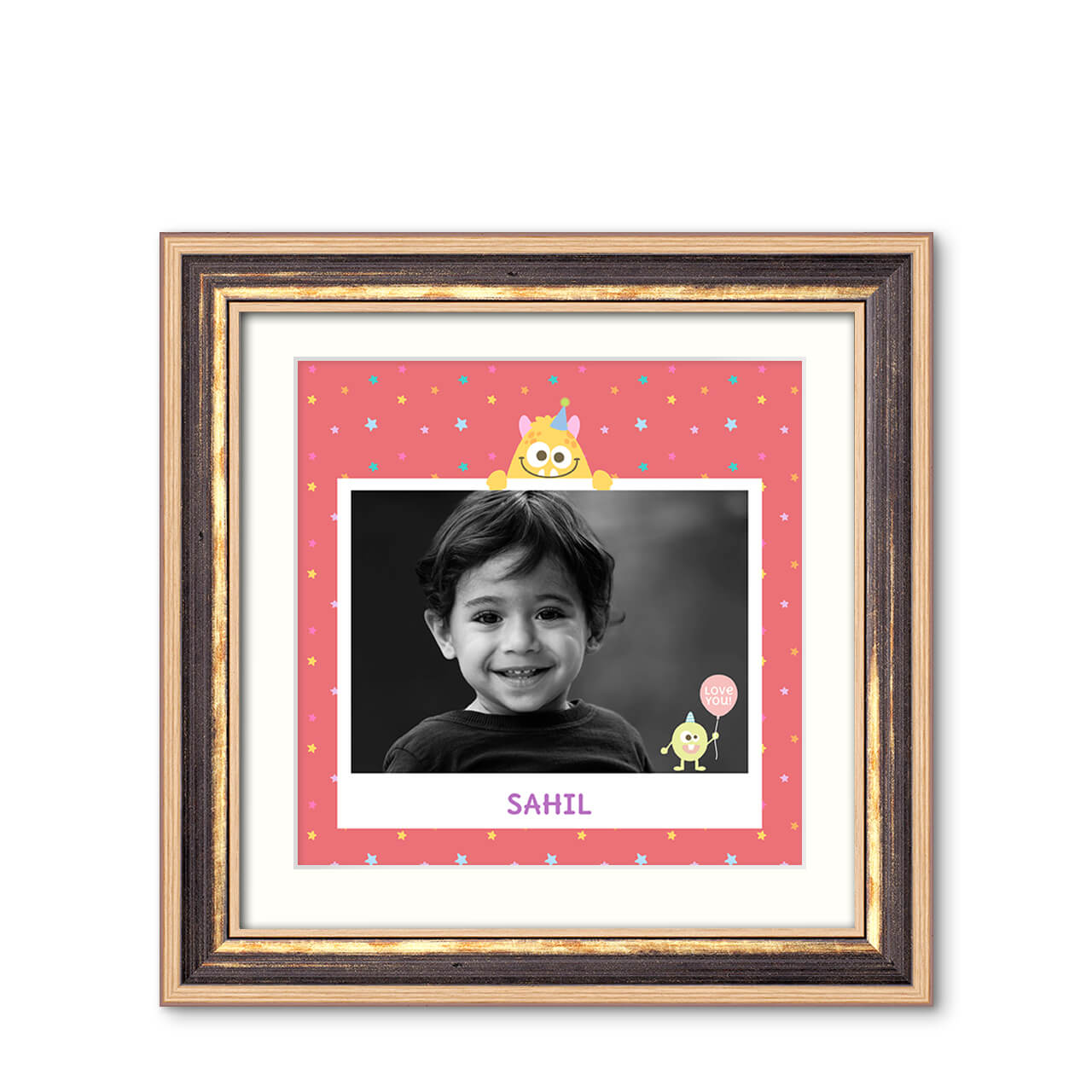 Monster Party - Modern Chestnut Frame with Photo