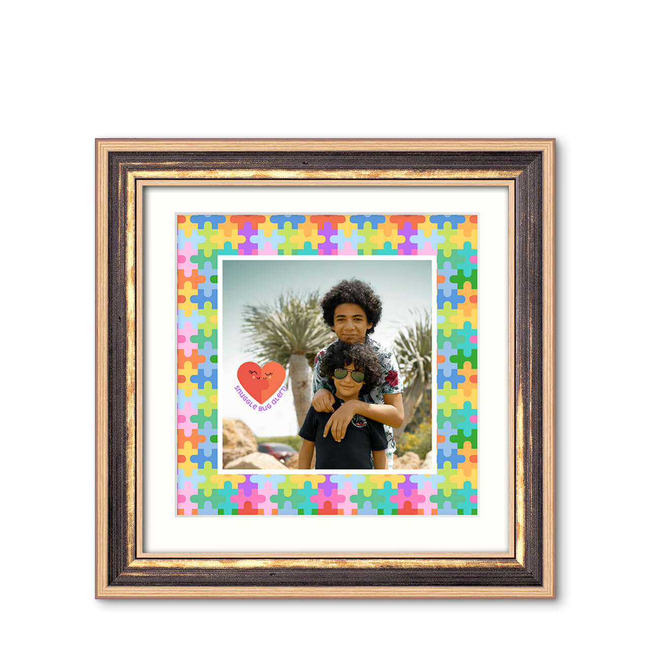 Puzzle Pop - Modern Chestnut Frame with Photo