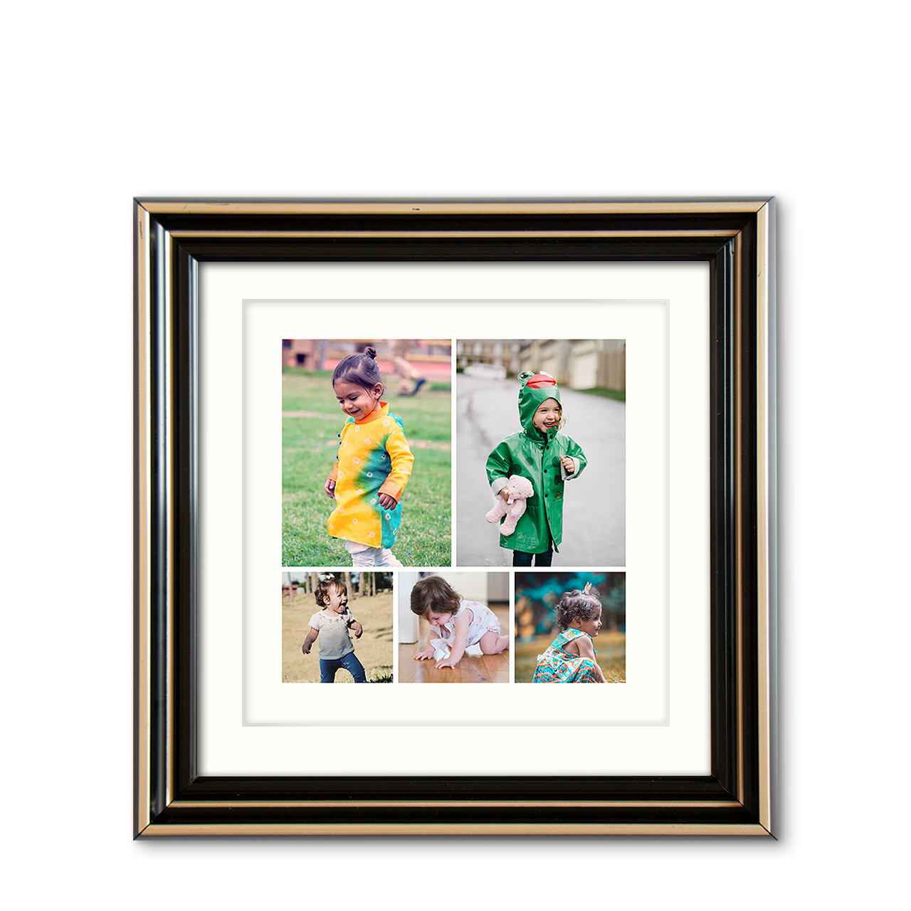 5-Photo Grid - Modern Wood Frame with Photo 5-Photo Grid - Modern Wood Frame with Photo