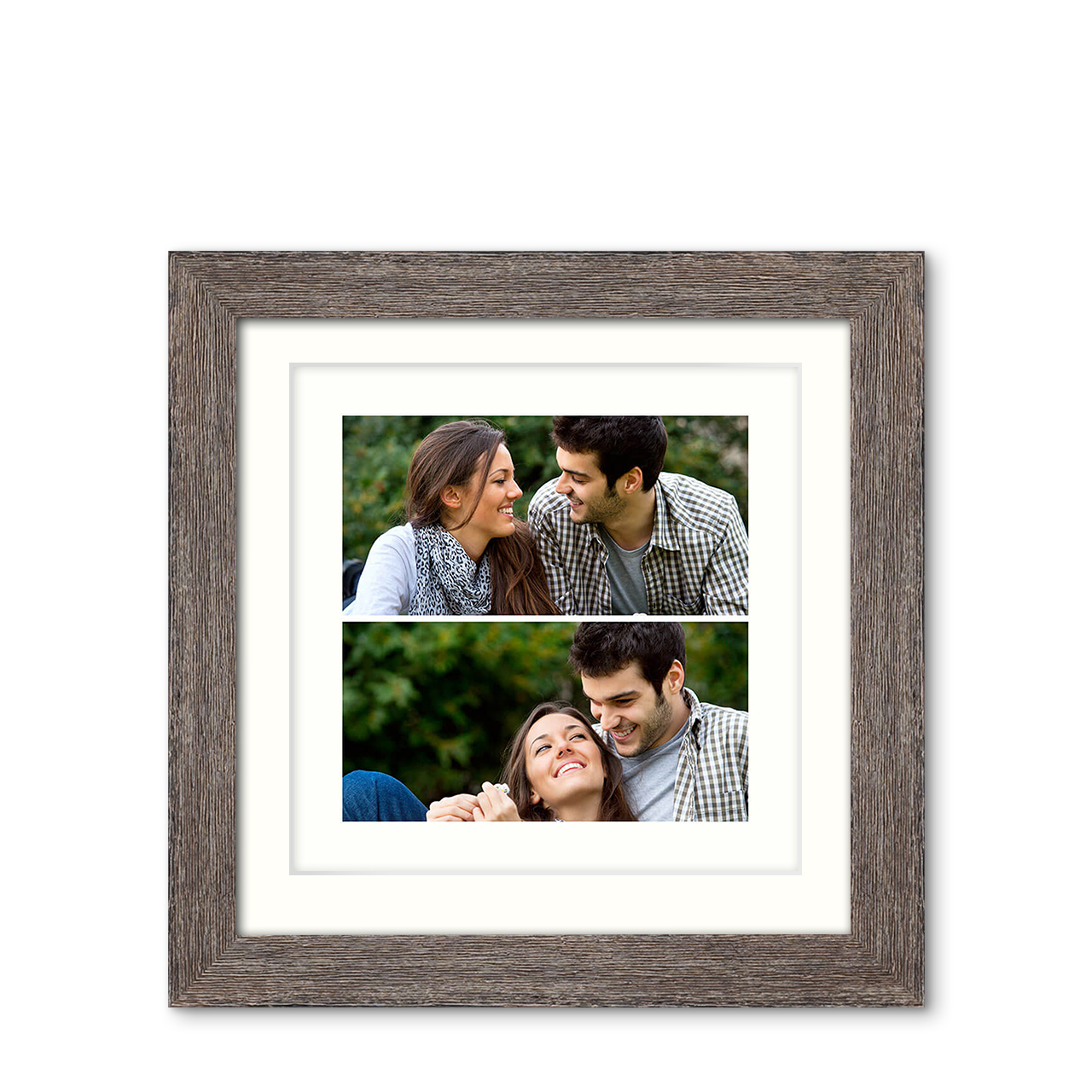 2-Photo Landscape - Natural Grooves Frame with Photo 2-Photo Landscape - Natural Grooves Frame with Photo