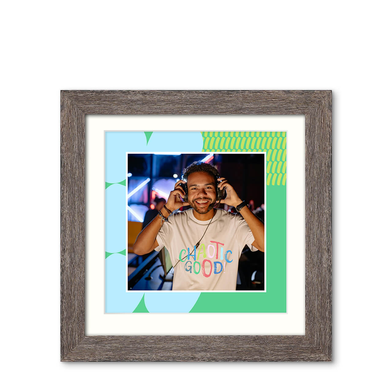 Aqua Drift - Natural Grooves Frame with Photo Aqua Drift - Natural Grooves Frame with Photo