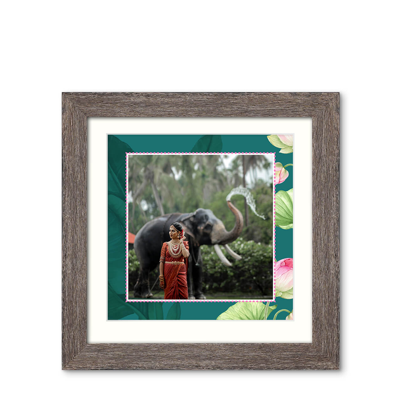 Eternal Bond - Natural Grooves Frame with Photo Eternal Bond - Natural Grooves Frame with Photo