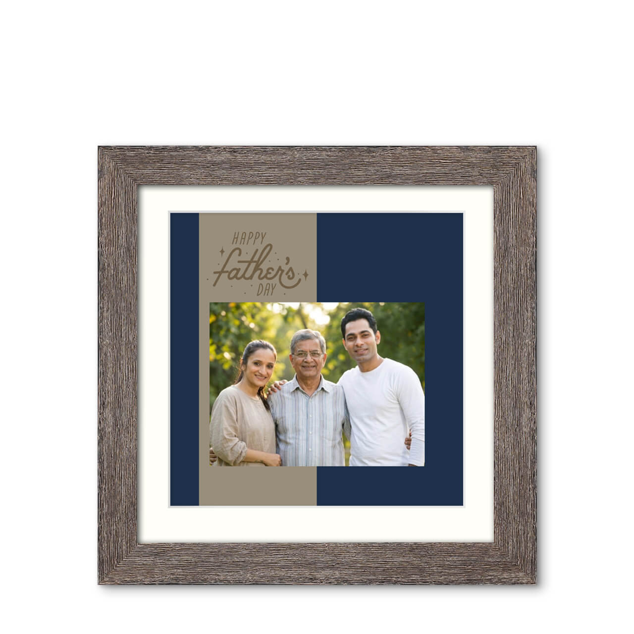 Fathers Day - Natural Grooves Frame with Photo Fathers Day - Natural Grooves Frame with Photo