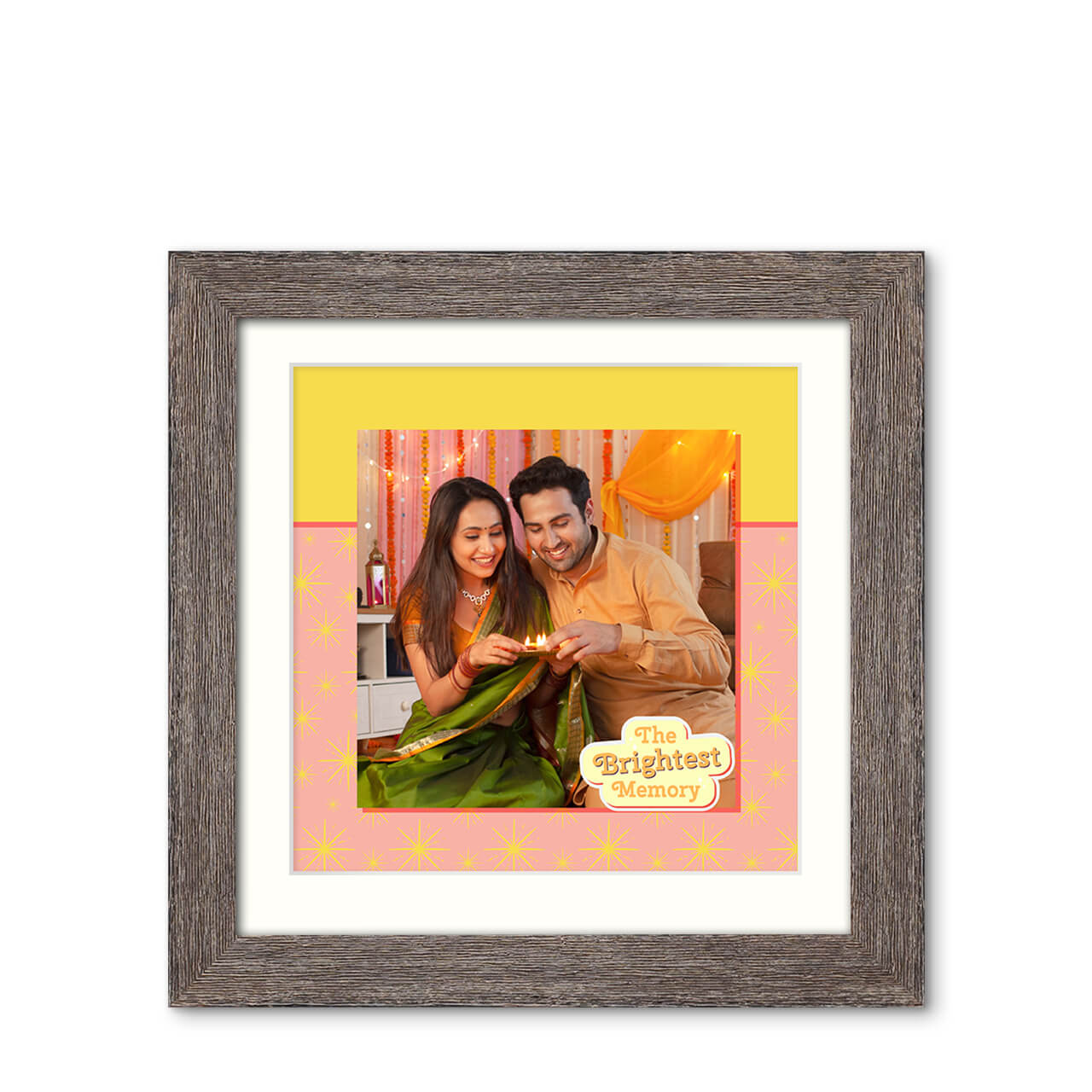 Festive Sparkle - Natural Grooves Frame with Photo Festive Sparkle - Natural Grooves Frame with Photo