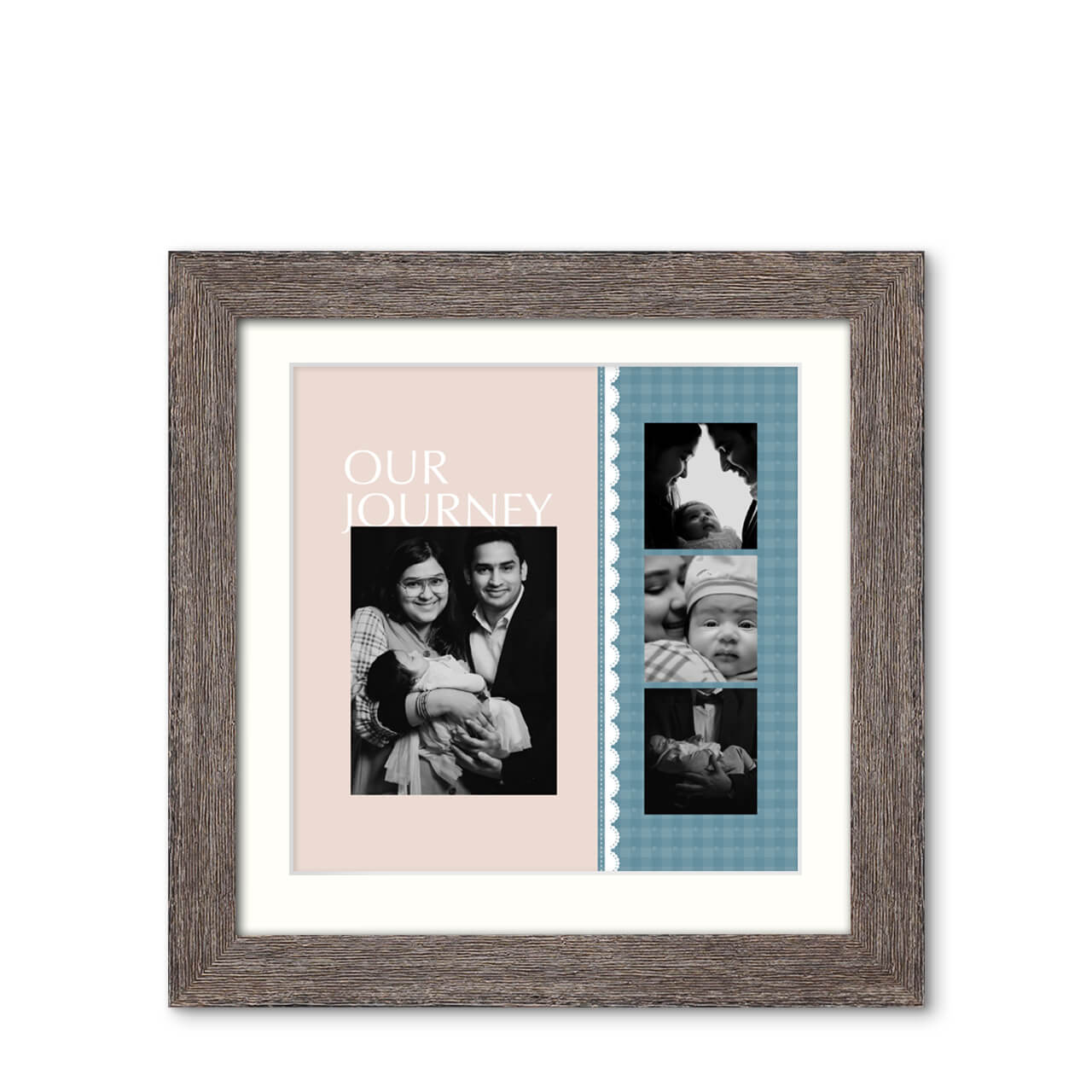 Our Journey - Natural Grooves Frame with Photo Our Journey - Natural Grooves Frame with Photo
