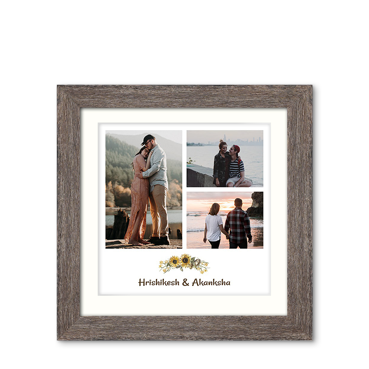 Sunflower Florals - Natural Grooves Frame with Photo Sunflower Florals - Natural Grooves Frame with Photo