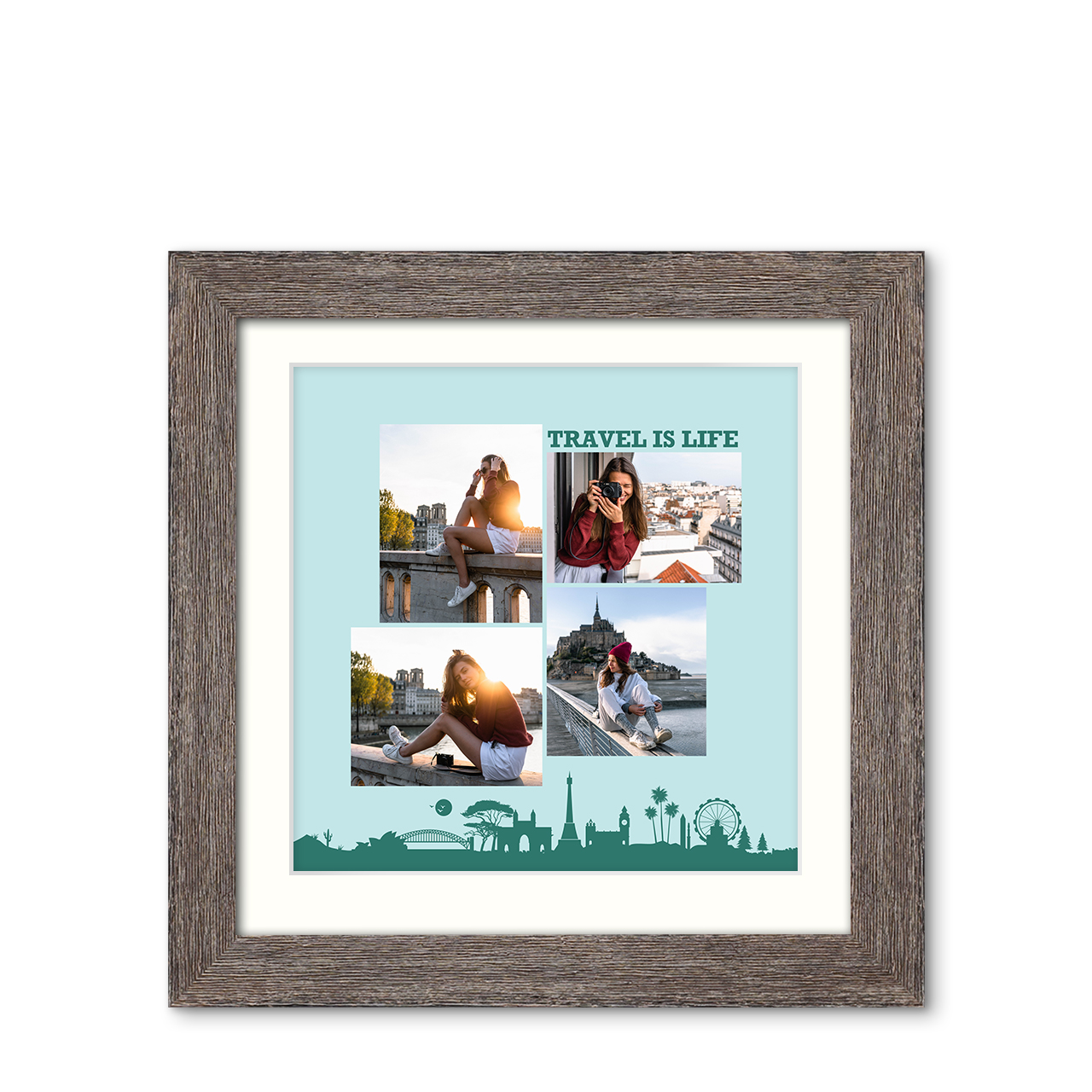 World Explorer - Natural Grooves Frame with Photo World Explorer - Natural Grooves Frame with Photo