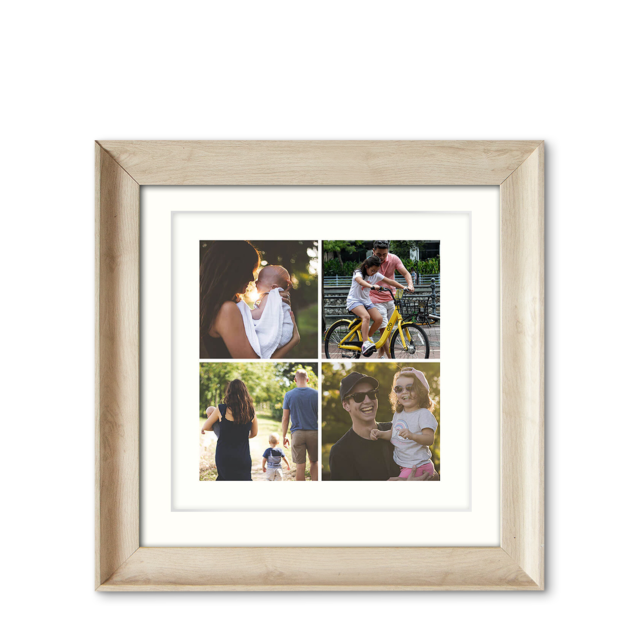 4-Photo Grid - Natural Wood Frame with Photo 4-Photo Grid - Natural Wood Frame with Photo