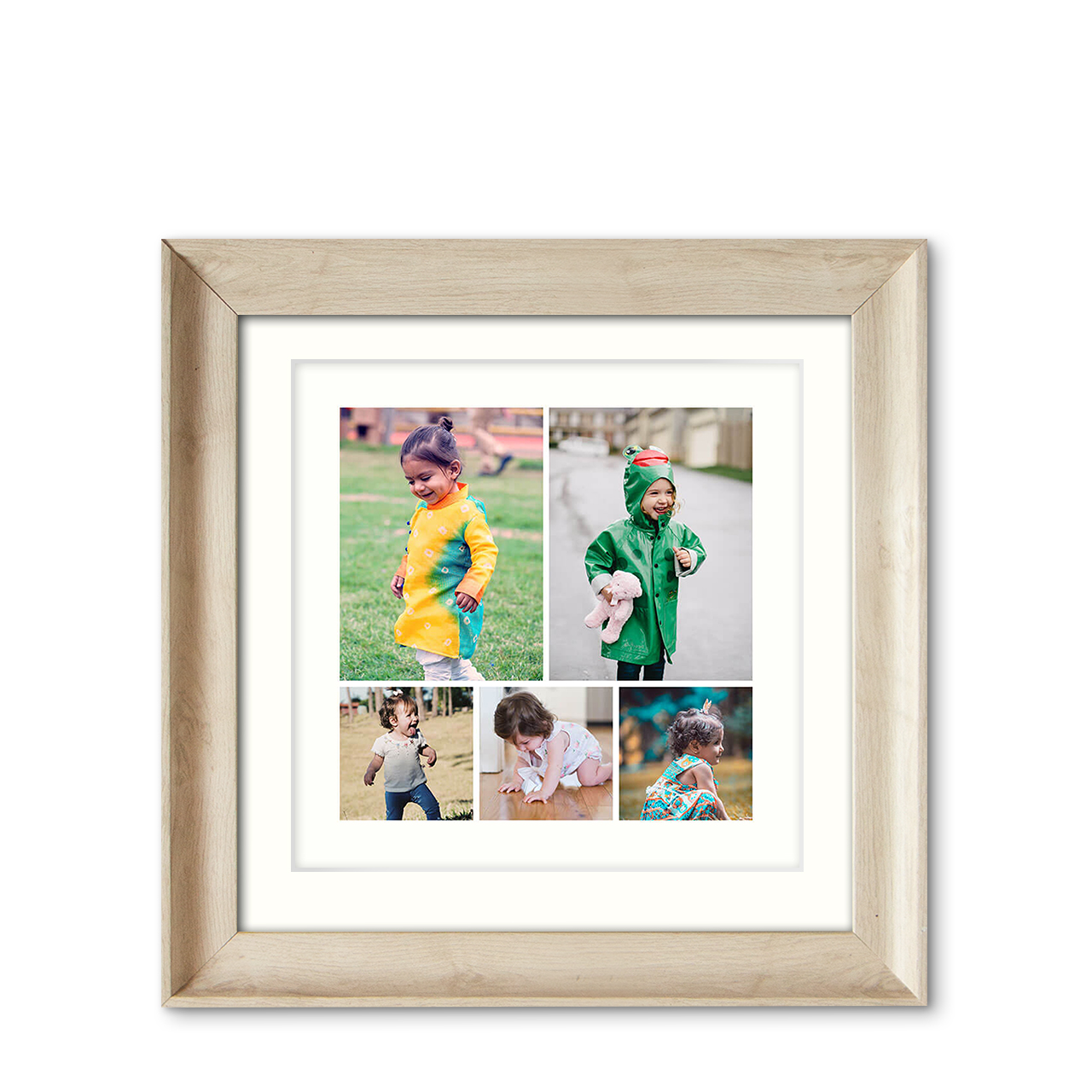 5-Photo Grid - Natural Wood Frame with Photo 5-Photo Grid - Natural Wood Frame with Photo