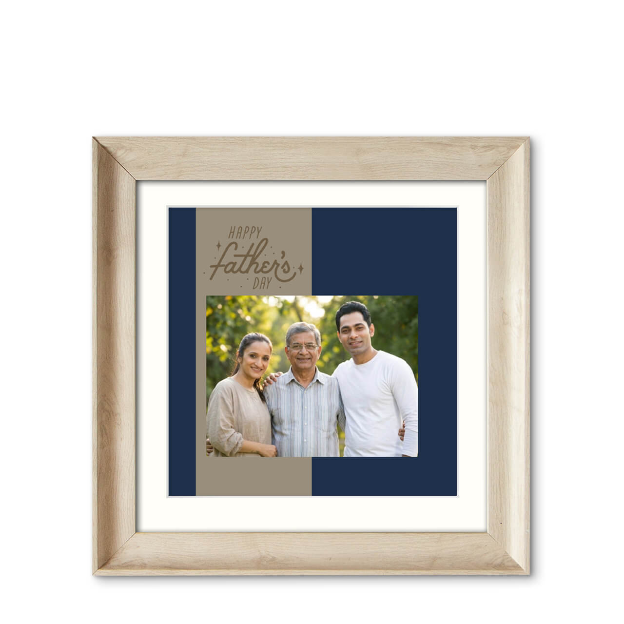 Fathers Day - Natural Wood Frame with Photo Fathers Day - Natural Wood Frame with Photo