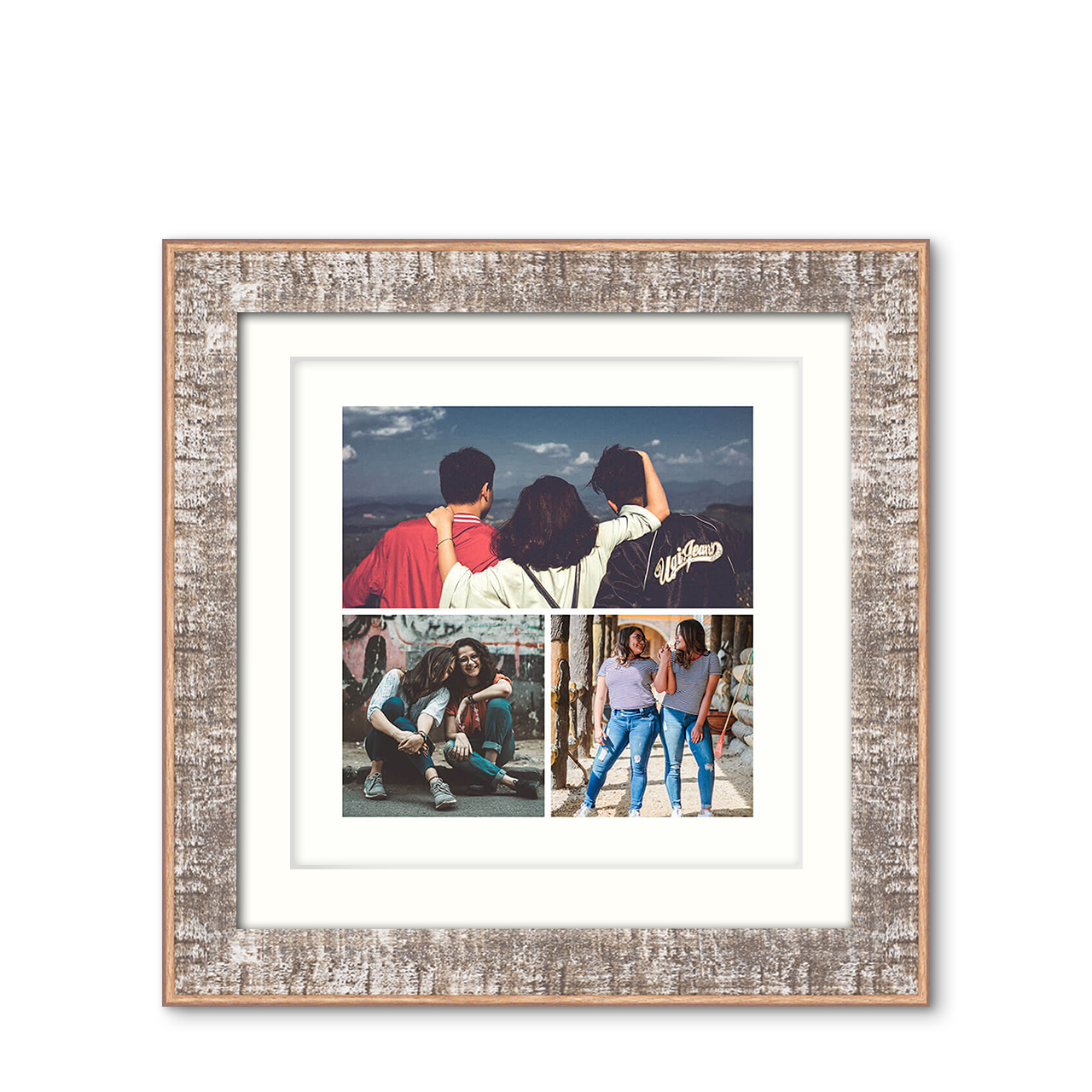 3-Photo Grid - Rustic Vibe Frame with Photo 3-Photo Grid - Rustic Vibe Frame with Photo