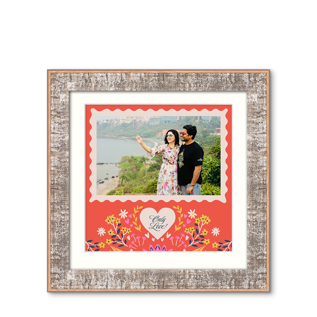 Love Blossoms - Rustic Vibe Frame with Photo Love Blossoms - Rustic Vibe Frame with Photo