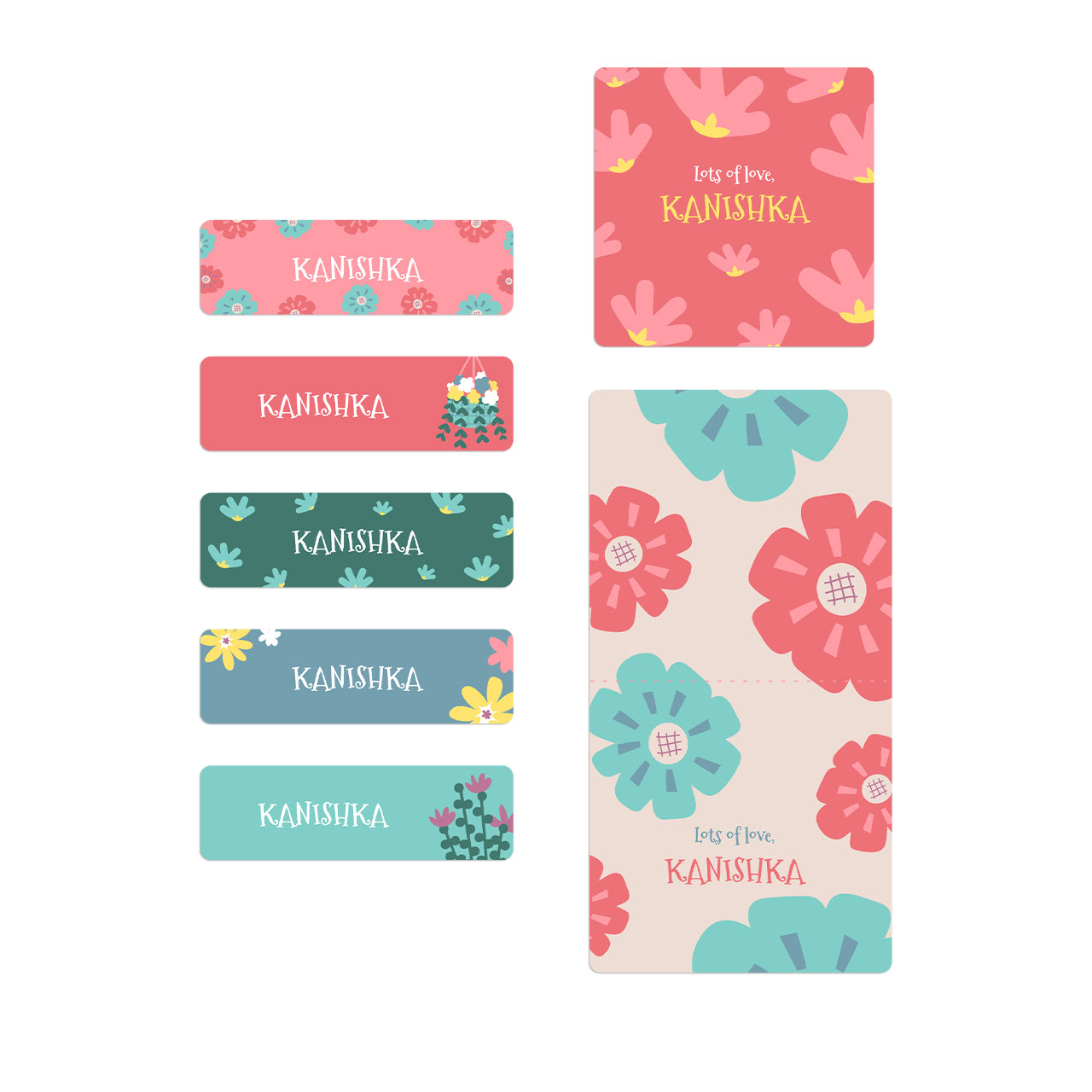 Flower Power - Name Stickers (Set of 40)