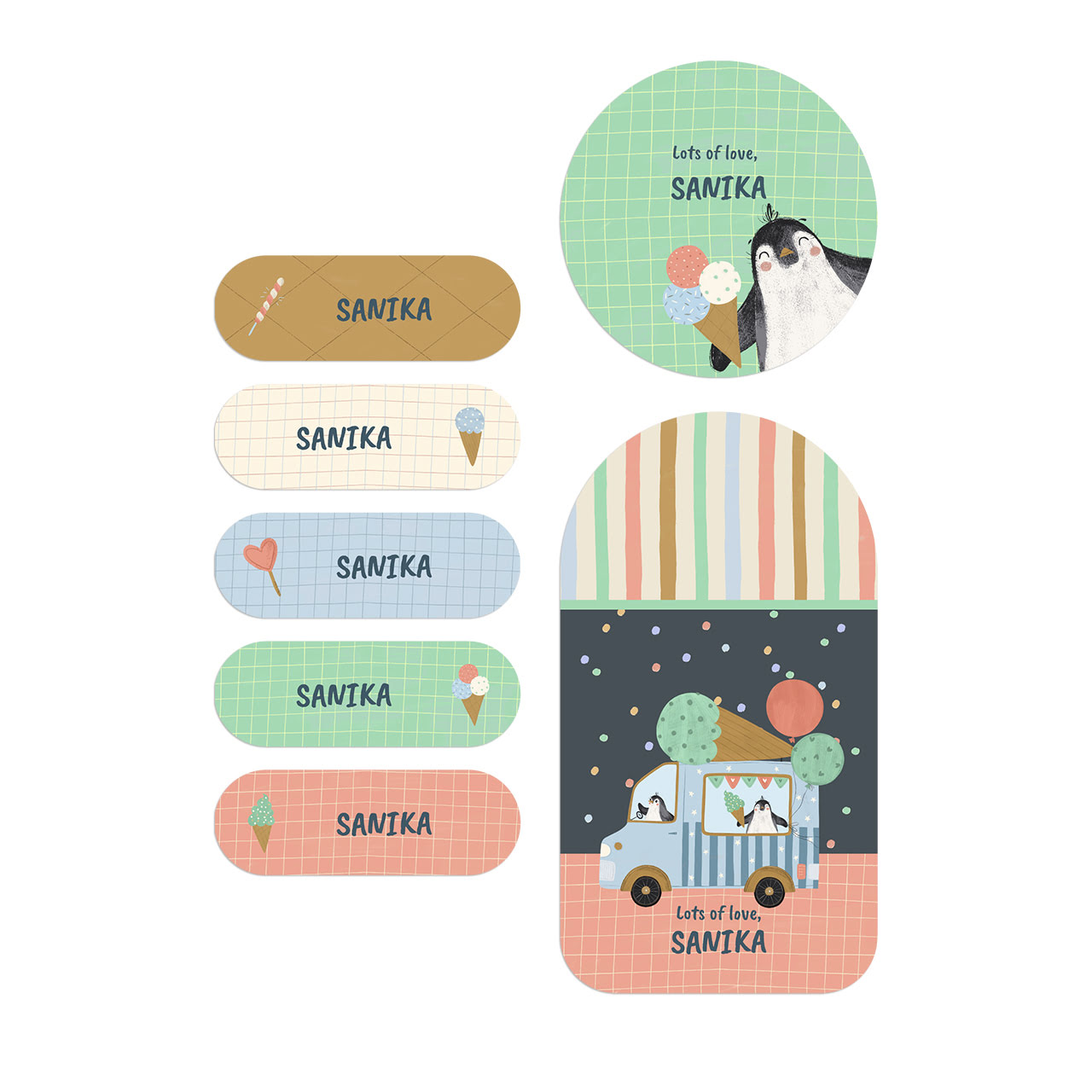 Ice Cream Fun - Name Stickers (Set of 40)