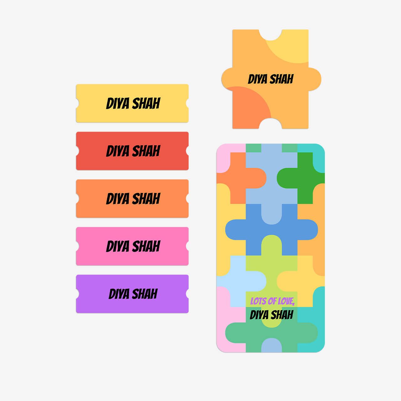 Puzzle Pop - Name Stickers (Set of 40)