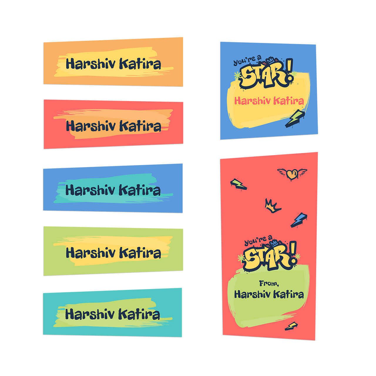 Rising Stars - Name Stickers (Set of 40)