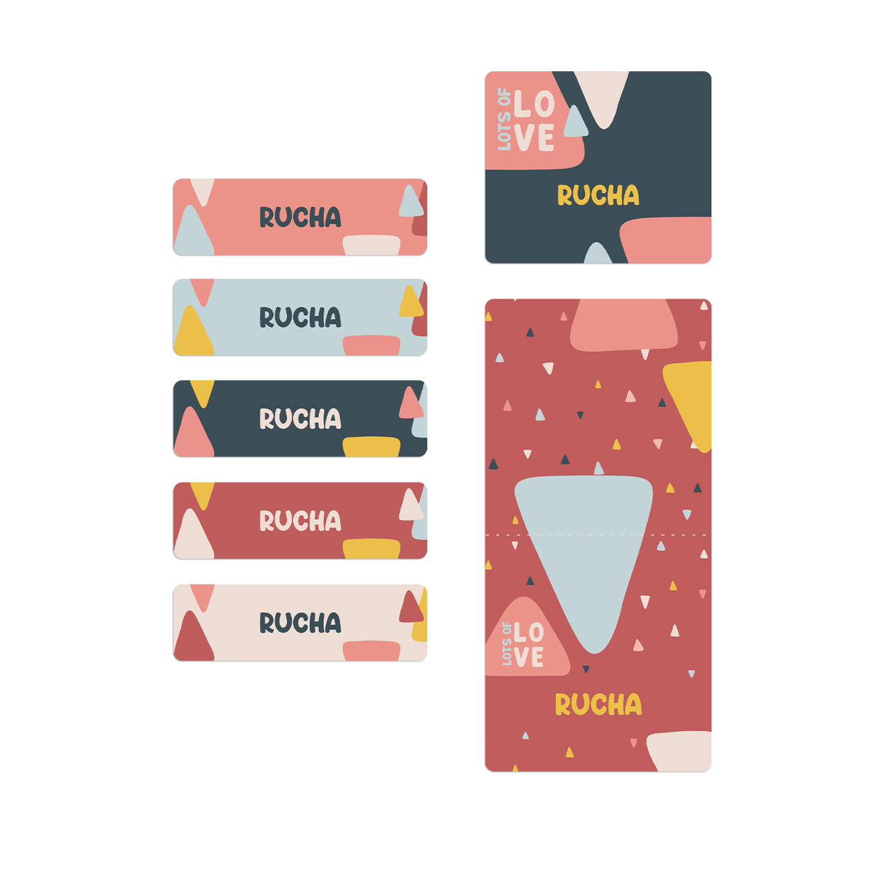 Triangle Tango - Name Stickers (Set of 40)